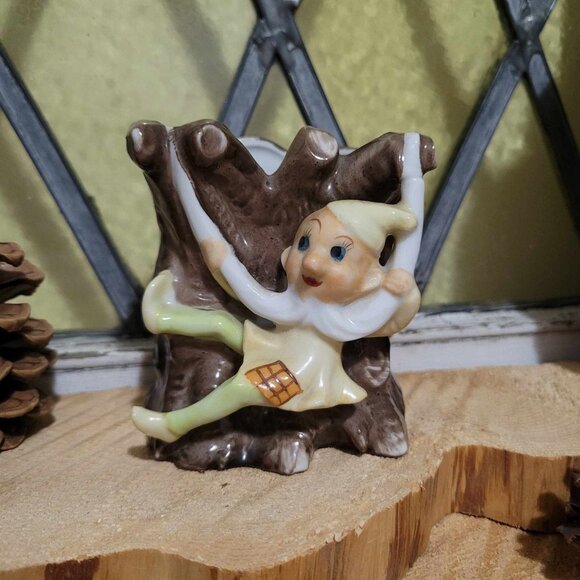 🍂 20% OFF - Vintage Porcelain Planter - Elf Pixie Gnome - Plant-pot - Picture 3 of 9